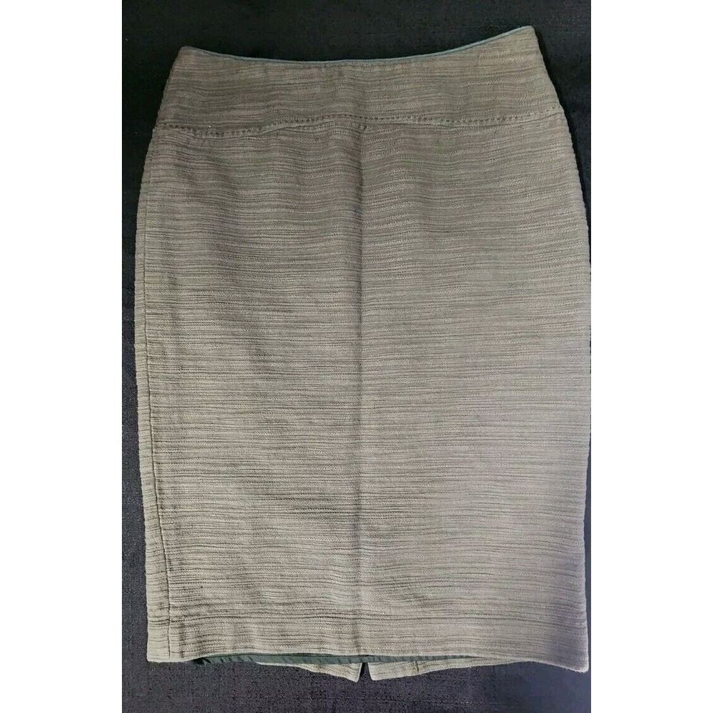 Moulinette Soeurs Anthropologie Womens Pencil Skirt Sz 4 Olive Green Cotton EUC